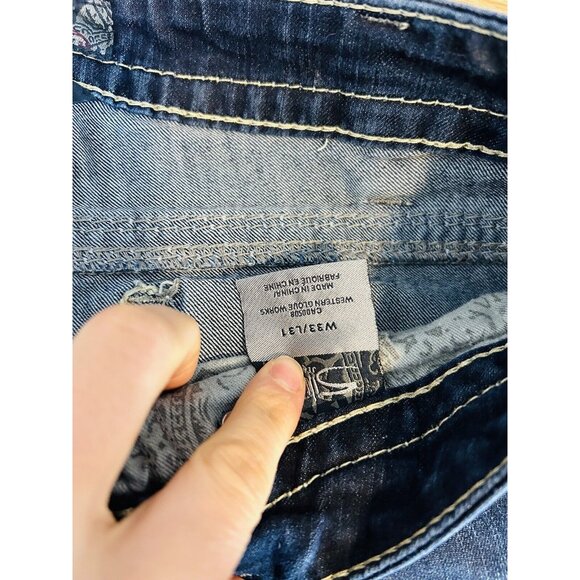 Silver Jeans Aiko Bootcut Thick Stitched Flap Pocket Jeans Mens 33x32 - Picture 5 of 9